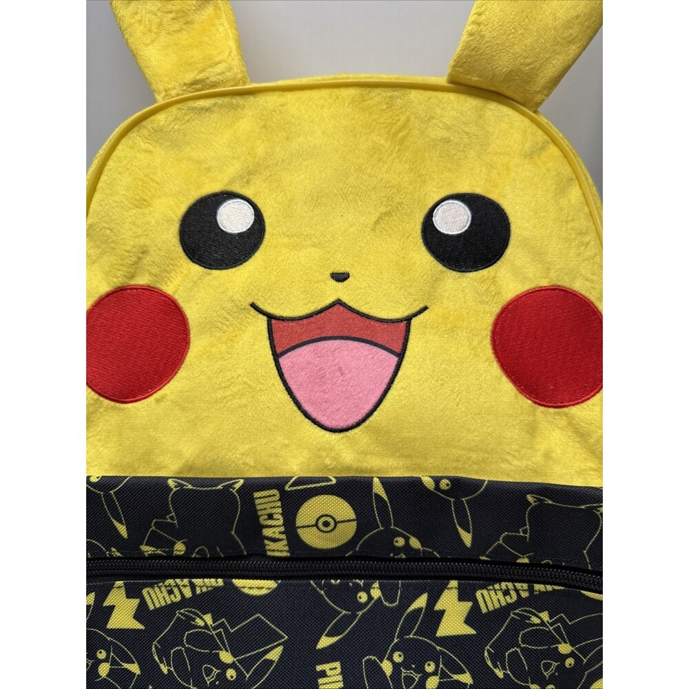 Pokemon  Pikachu School Backpack Book Bag Boys Girls 16" 3 D Ears. - Picture 2 of 7